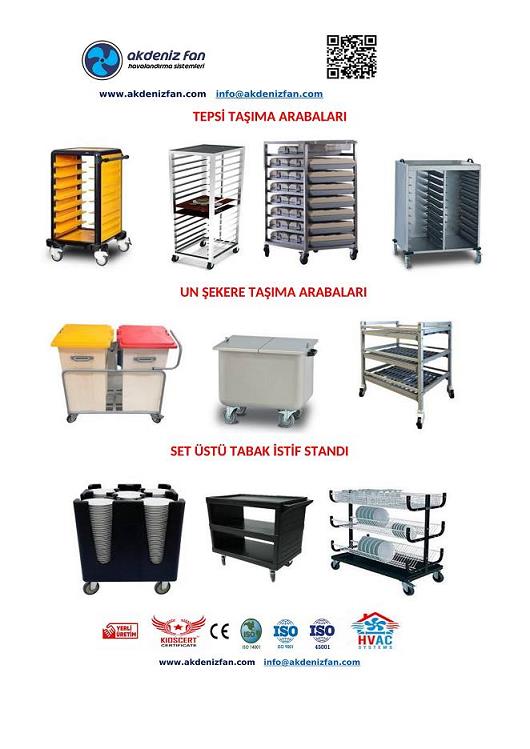 ENDÜSTRİYEL TAŞIMA ARABALARI , UN ŞEKER ARABALARI , SET ÜSTÜ TABAK İSTİF STANDI